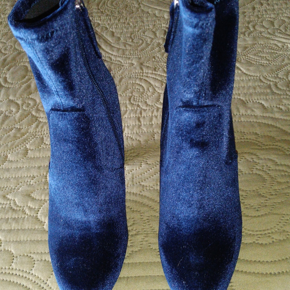 Steve Madden Navy Velvet Ankle Boots